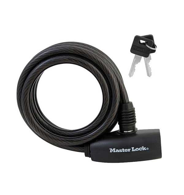 Λουκέτο Ποδηλάτου Master Lock με Συρματόσχοινο 180cm με Κλειδαριά Μαύρο - 8126DPRO