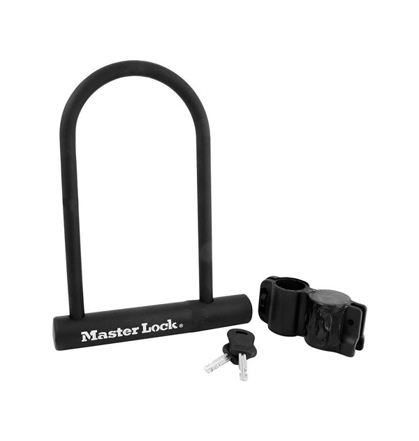 Λουκέτο Ποδηλάτου U-BAR Master Lock με Βάση Μεταφοράς 200mm Μαύρο –  8170EURDPRO