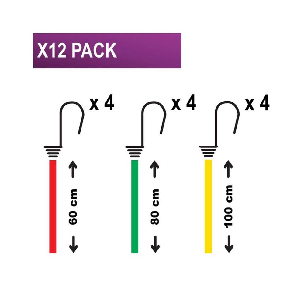 Χταπόδι Master Lock 2 Άκρων με Διπλό Γάντζο σε Διάφορα Μεγέθη (Σετ 12 τεμαχίων) - 3107EURDAT - Image 2