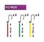Χταπόδι Master Lock 2 Άκρων με Διπλό Γάντζο σε Διάφορα Μεγέθη (Σετ 12 τεμαχίων) - 3107EURDAT - Image 2