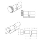 Domus Econ Κύλινδρος Ασφαλείας 60mm (30-30) με Πόμολο - Nickel - Image 2