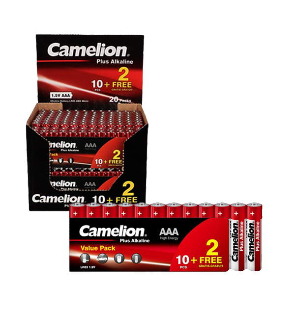 Αλκαλική Μπαταρία Camelion AAA  (10+2 τεμάχια) – Plus Alkaline LR03-SP12