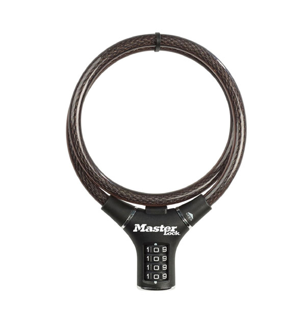 Λουκέτο Ποδηλάτου Master Lock με Συρματόσχοινο 90cm με Συνδυασμό Μαύρο - 8229EURDPRO