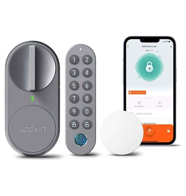 Lockin Ηλεκτρονική Κλειδαριά G30 σε χρώμα Γκρι με Σύνδεση Wi-Fi και Bluetooth